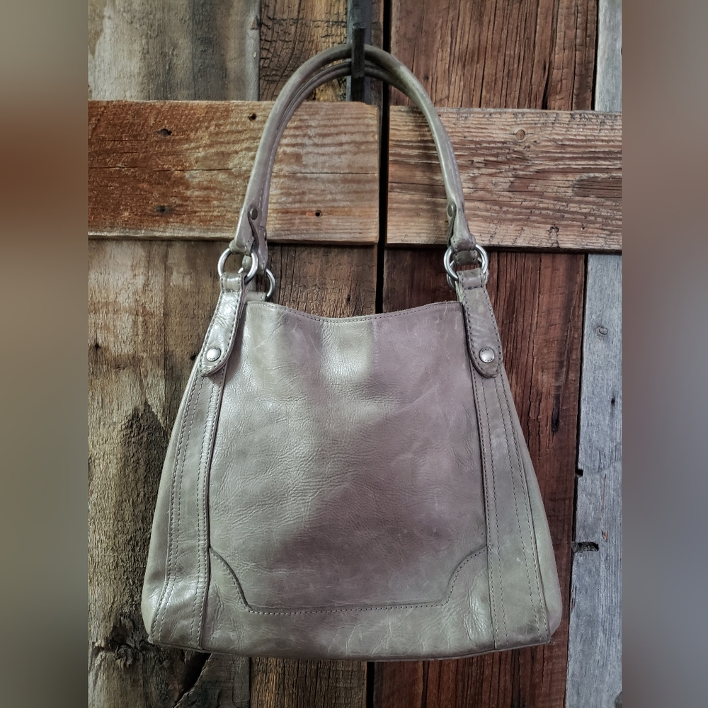 Frye Melissa Grey Ice Shoulder Tote Handbag